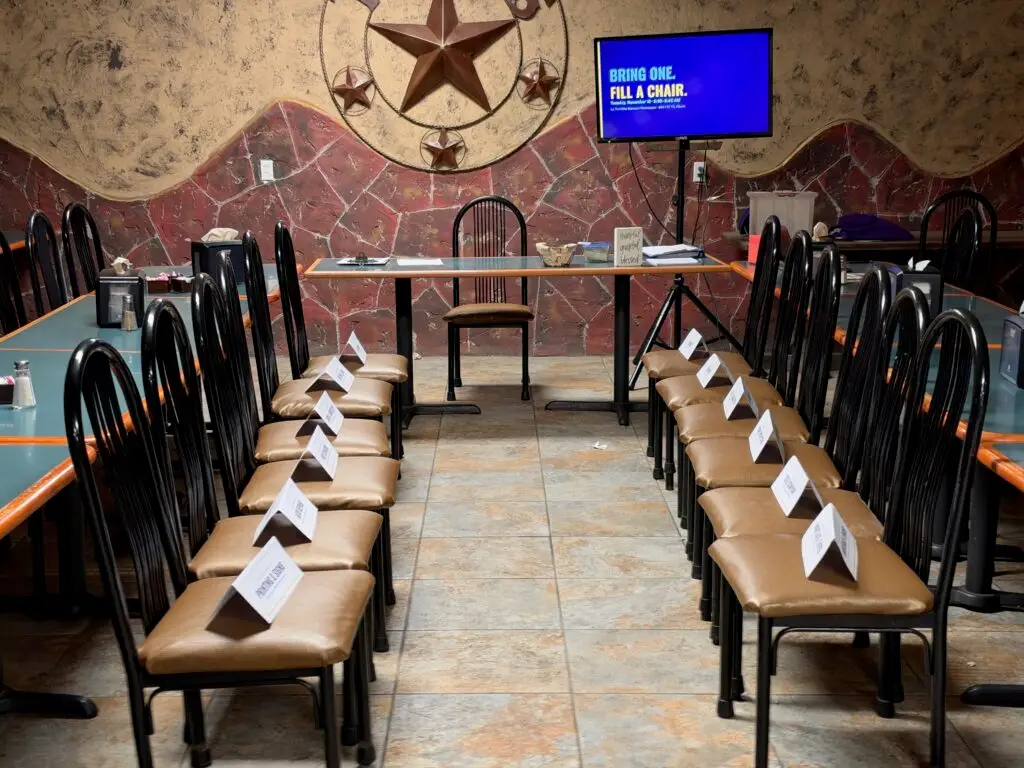 Fill the room these empty chairs need business owners in them.